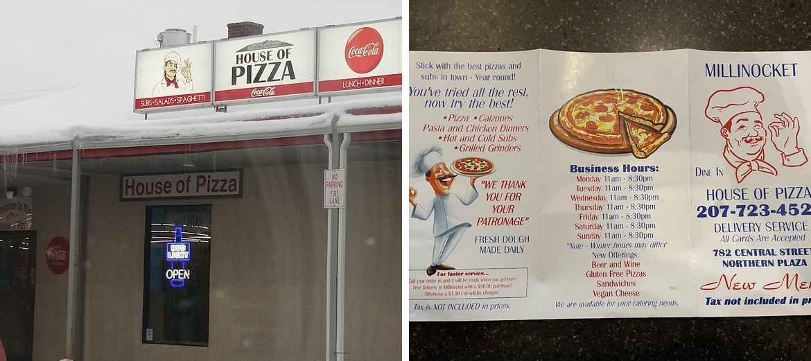 Millinocket House of Pizza Menu
